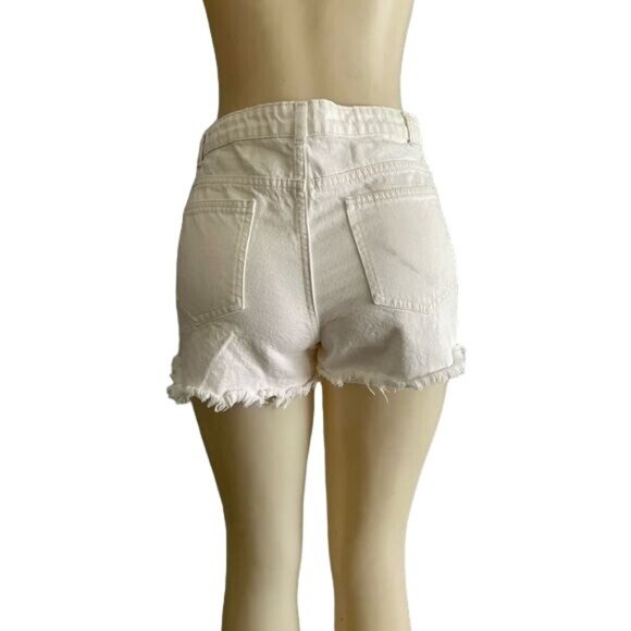 Distressed White Shorts size M Denim - Picture 5 of 6